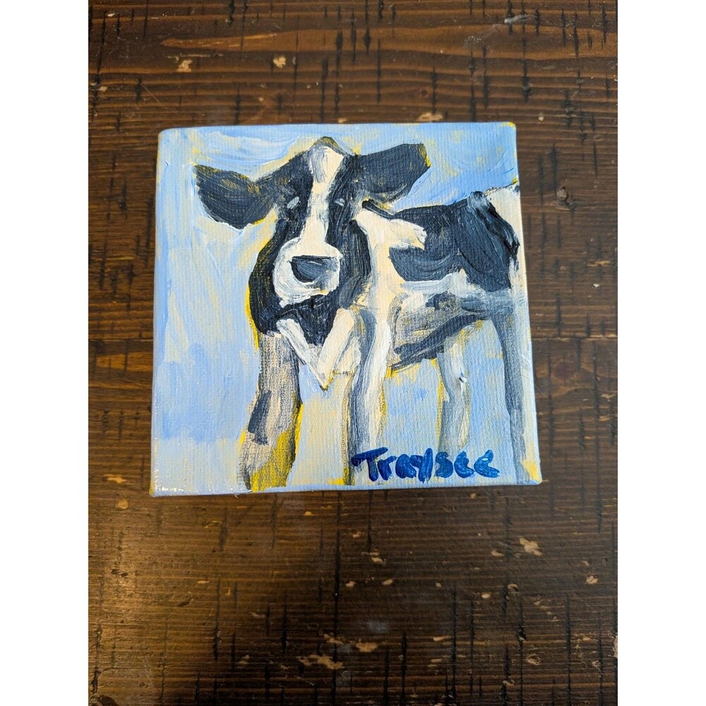 Cow Painting On Canvas, Farm Nursery Wall Art, Kids Playroom Decor, Cow Lovers